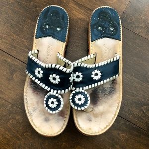Jack Rogers - navy and white Navajo sandals - size 7 1/2